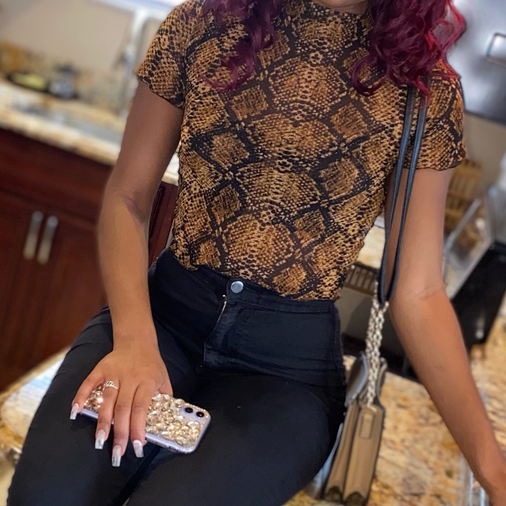 Snakeskin crop top